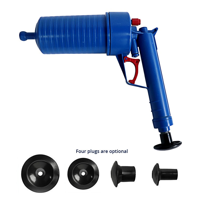 Air Power Drain Blaster Gun High-Pressure Powerful Manual Sink Plunger Opener Cleaner Pump For Bath Toilets Bathroom Show