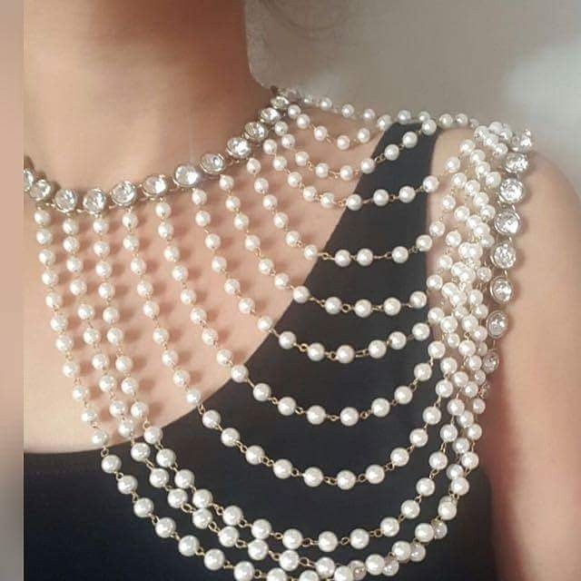 Fancy Pearl Multilayered Shoulder Necklace