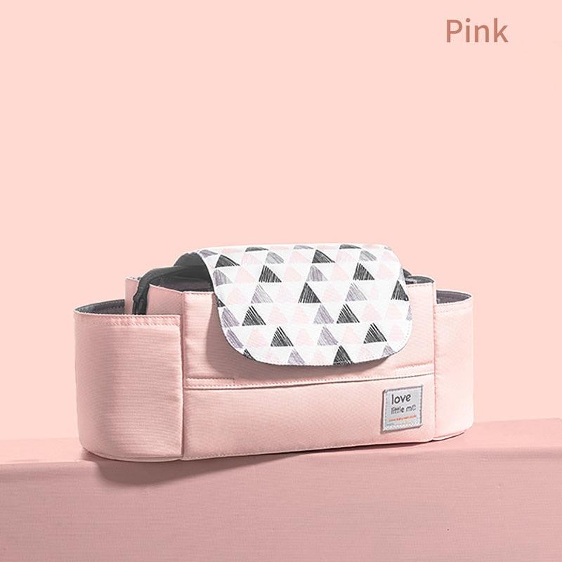 Universal Baby Stroller Organizer Expandable Diaper Bag with Shoulder Strap,Cup Holder,Zipper Pocket Stroller Accessories Travel