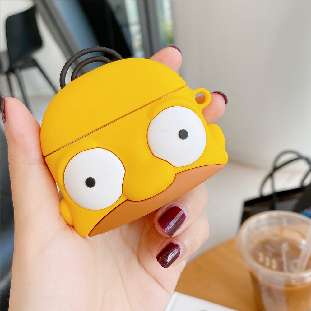 3D Cute Cartoon For Apple AirPods 1 2 Pro Charging Soft silicon Cover Wireless Bluetooth Earphone Case doughnut