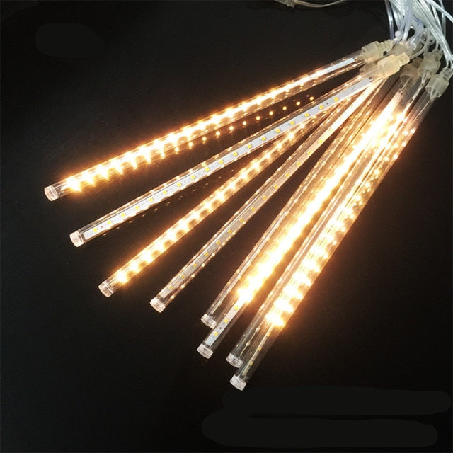 30/50cm 8 Tube Meteor Shower Rain LED String Lights Christmas Tree Decorations Street Garland For Decor Noel New Year Navidad