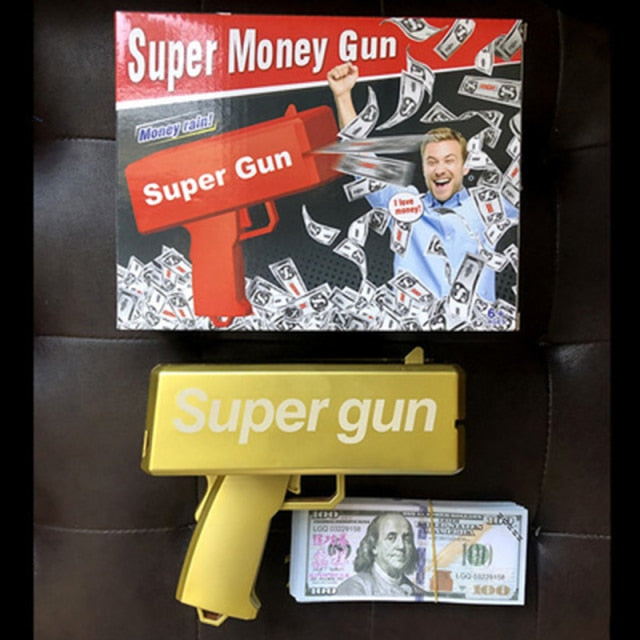 100PCS Bills Make It Rain Super Money Gun Spray Red Cash Gun Funny Toys Party Game Outdoor Fun Fashion Gift Party Supply