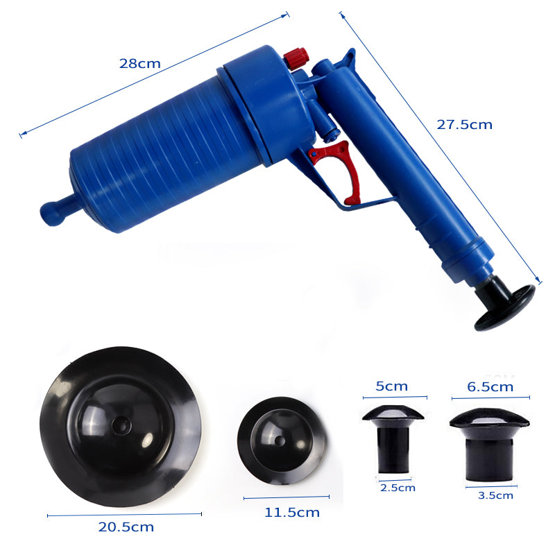 Air Power Drain Blaster Gun High-Pressure Powerful Manual Sink Plunger Opener Cleaner Pump For Bath Toilets Bathroom Show