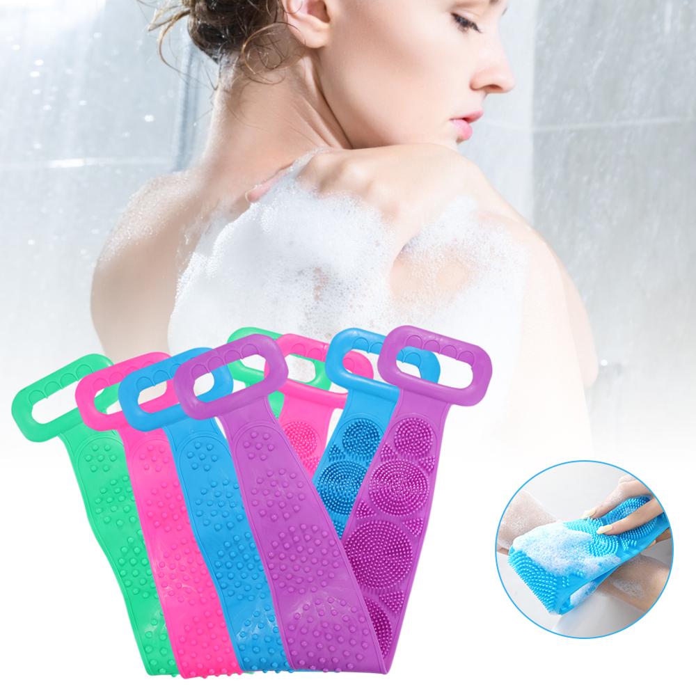 60cm Magic Silicone Brushes Bath Towels Rubbing Back Peeling Body Massage Shower Extended Scrubber Skin Clean Shower Brushes