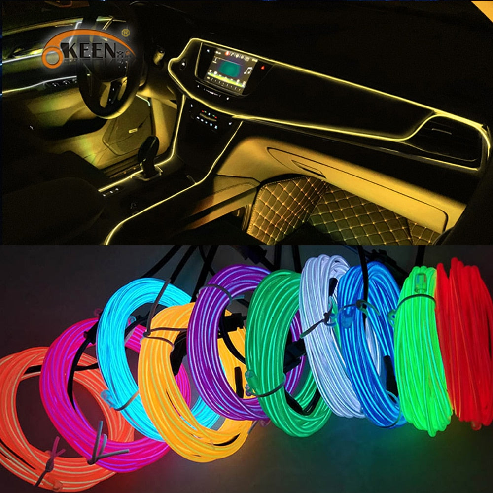 1m/2m/3m/5m Neon LED Car Interior Lighting Strips