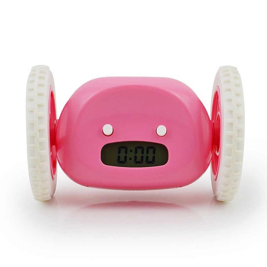 Wheels Alarm Clock with Backlit Extra Loud for Heavy Sleeper Adult or Kid Bedroom, Funny, Rolling, Run-away, Moving, Jumping