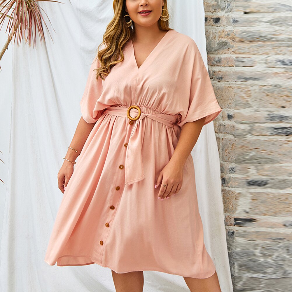Autumn Women Plus Size 4XL Dress Full Sleeve Sexy V neck Pure Color Dress Elegant Party Vestido Robe Loose Fitness dresses