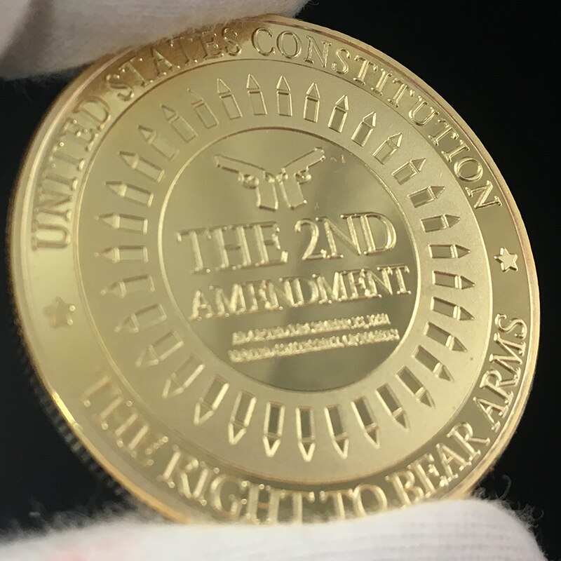 US Thomas Jefferson Constitution 2ND Amendment Freeman Shall right to Bear Arms Coins collectibles Sniper Pistol Challenge Coin