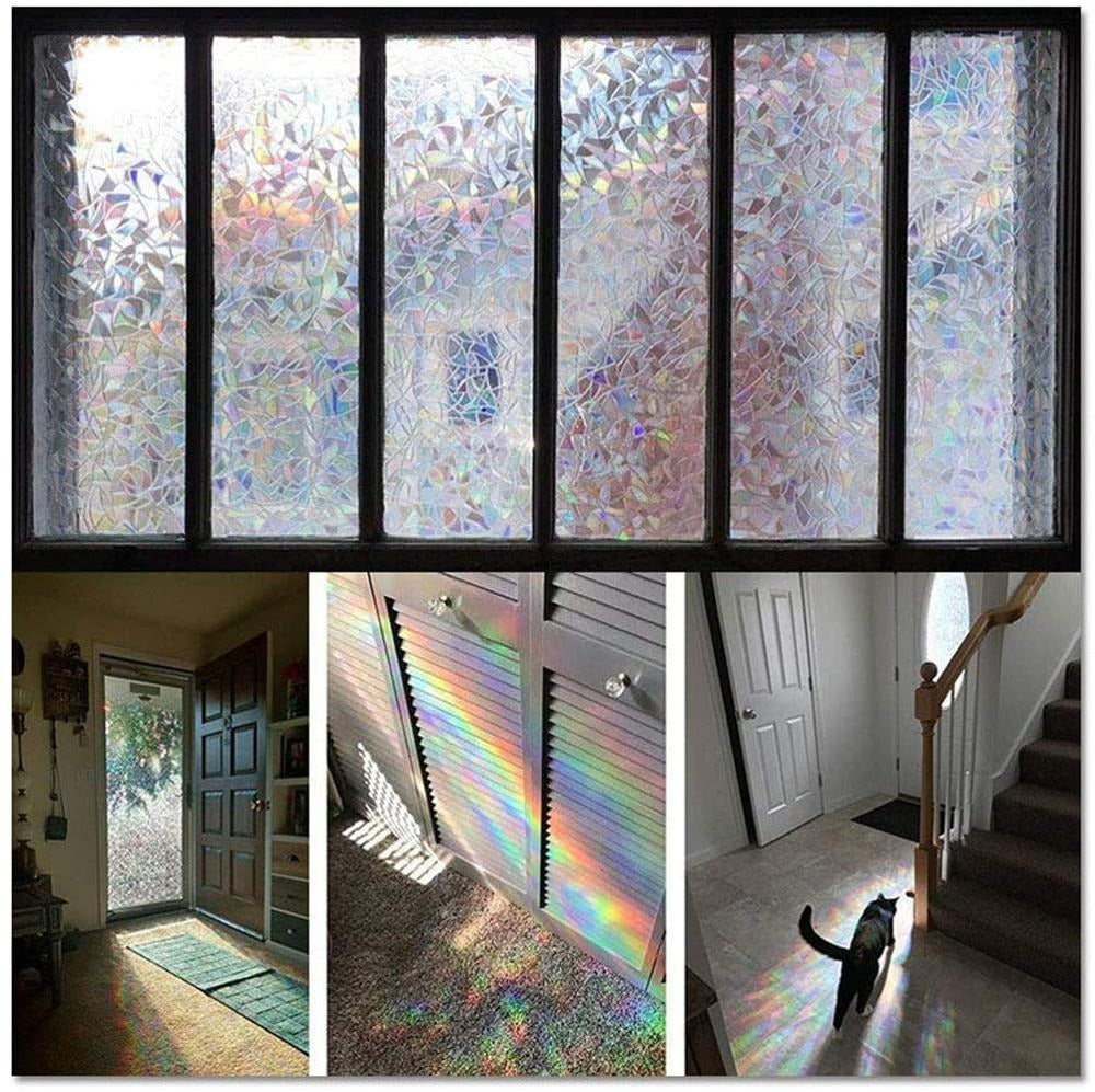 3D Rainbow Effect Window Film Stained Glass Vinyl