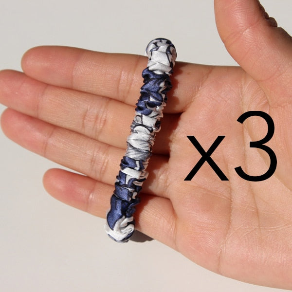 100% Pure Silk Skinnies Scrunchie Set Hair Bow Ties Ropes Bands Skinny Scrunchy Elastics Ponytail Holders for Women Girls