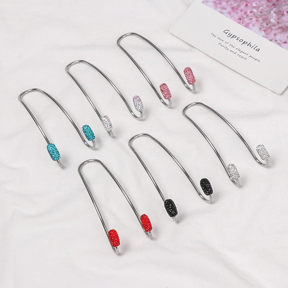 2 Pack Universal Seat Back Organizers Bling Diamond Car Headrest Bag Hangers Strong Durable Auto Back Seat Storage Hooks