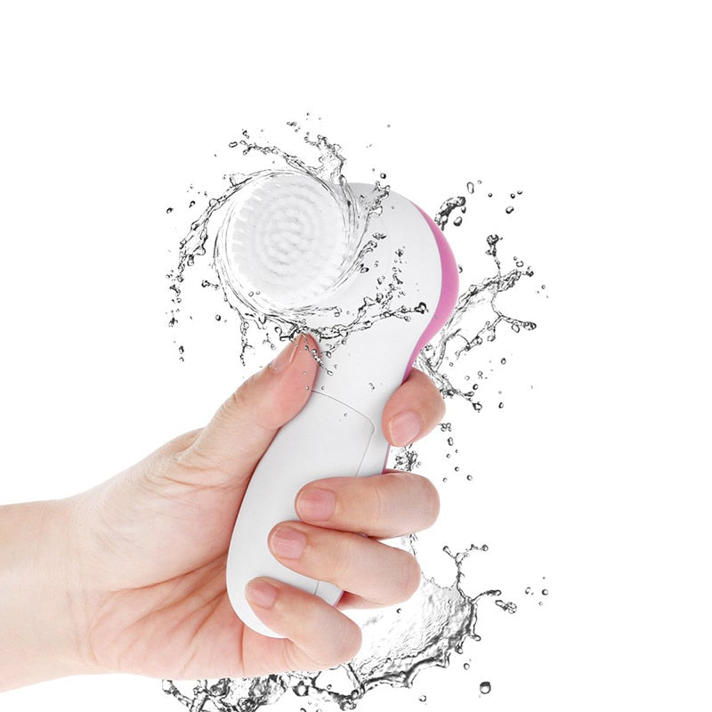 5 in 1 Face Cleansing Brush Silicone Facial Brush Deep Cleaning Pore Cleaner Face Massage Skin Care Waterproof Facial Brush