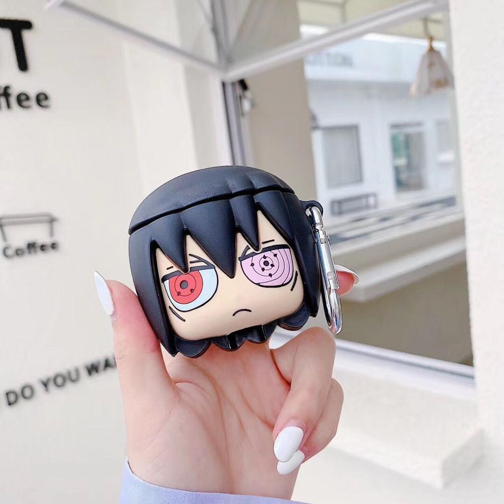 3D Japan Anime Cartoon NARUTO Kakashi Sasuke pain Gaara bluetooth headset Silicone case for airpods 1 2 Wireless charging cover