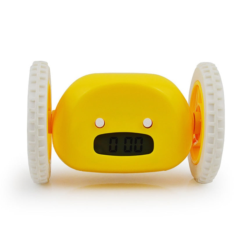 Wheels Alarm Clock with Backlit Extra Loud for Heavy Sleeper Adult or Kid Bedroom, Funny, Rolling, Run-away, Moving, Jumping
