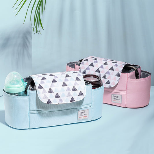 Universal Baby Stroller Organizer Expandable Diaper Bag with Shoulder Strap,Cup Holder,Zipper Pocket Stroller Accessories Travel