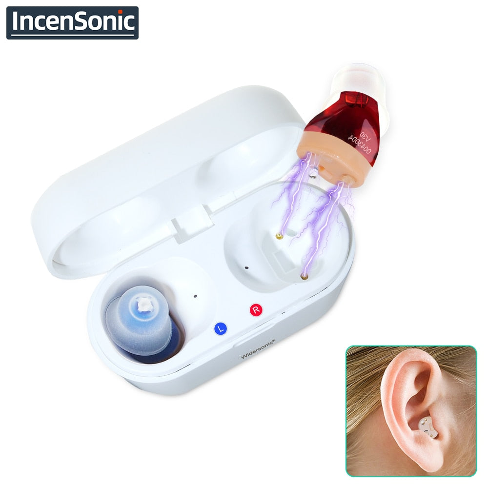 2021 Rechargeable Hearing Aid Audifonos Intelligent ITC  Invisible Earbuds Adjustable Tone Sound Amplifier In-Ear Hearing Device
