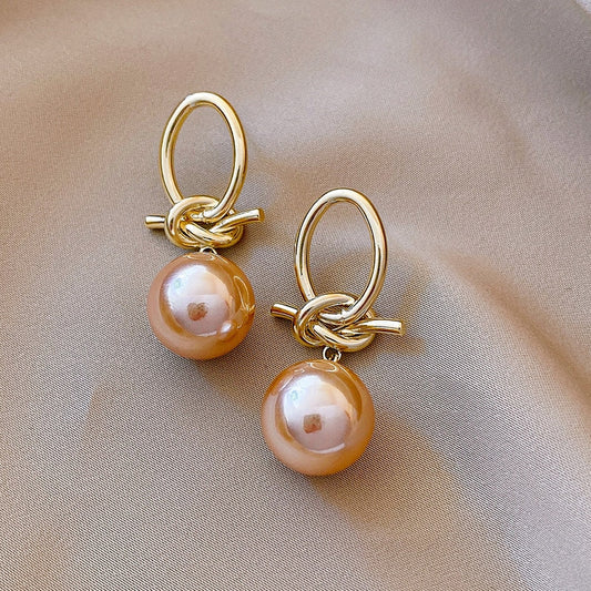 2020 Korean New Style Knot Pearl Earrings Exquisite Fashion Simple Versatile Earrings Female Jewelry