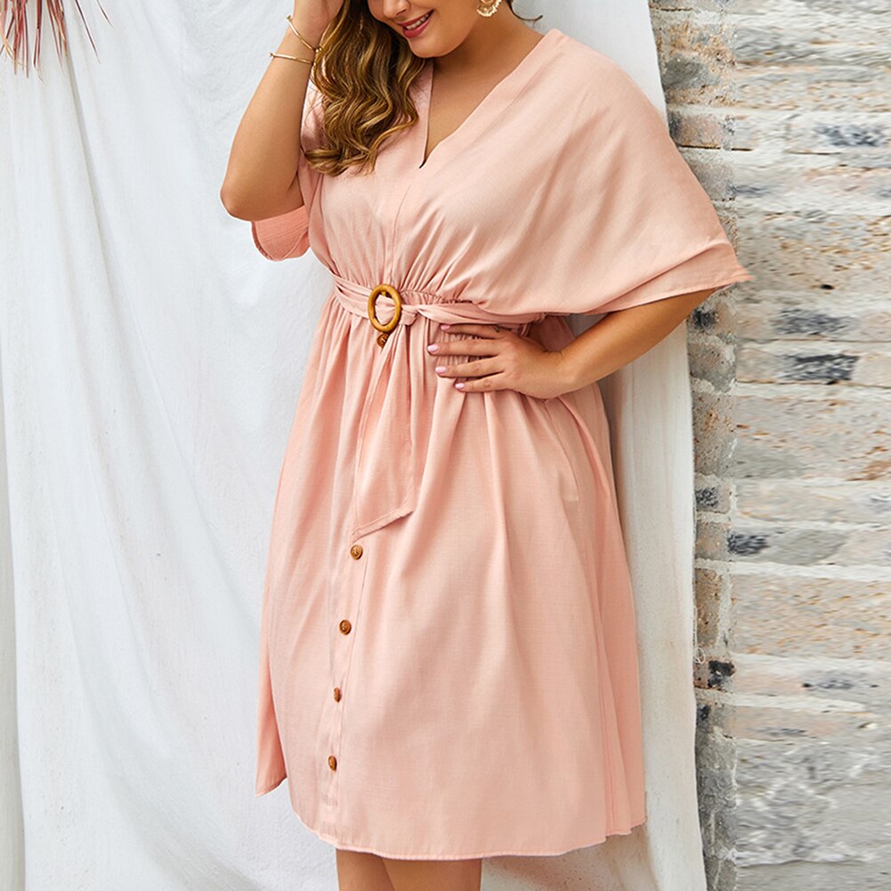 Autumn Women Plus Size 4XL Dress Full Sleeve Sexy V neck Pure Color Dress Elegant Party Vestido Robe Loose Fitness dresses