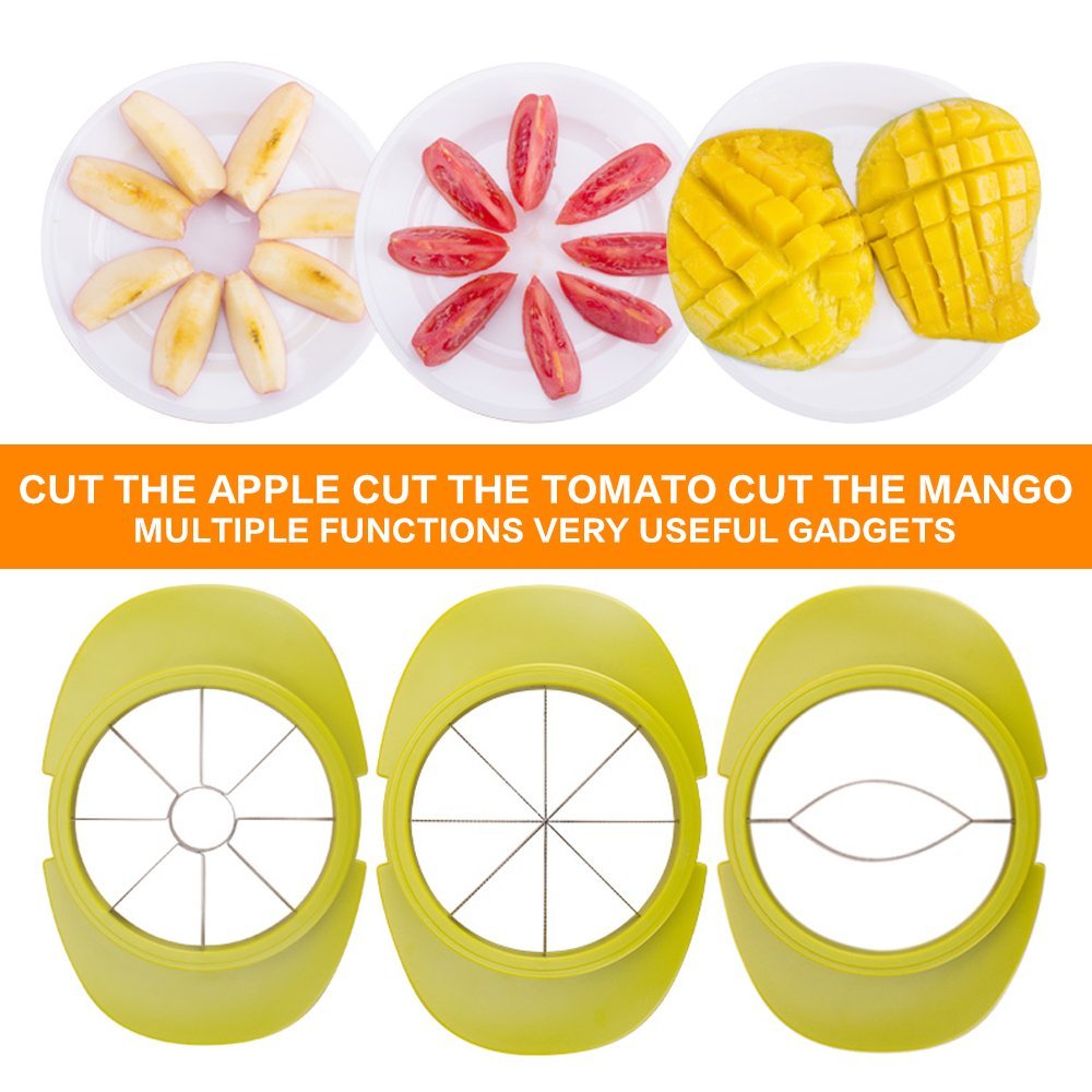 4-in-1 Apple Pear Mango Tomato Guava Orange Pitaya Fruit Vegetables Slicer Corer Cutter with Common Base Kitchen Gadget