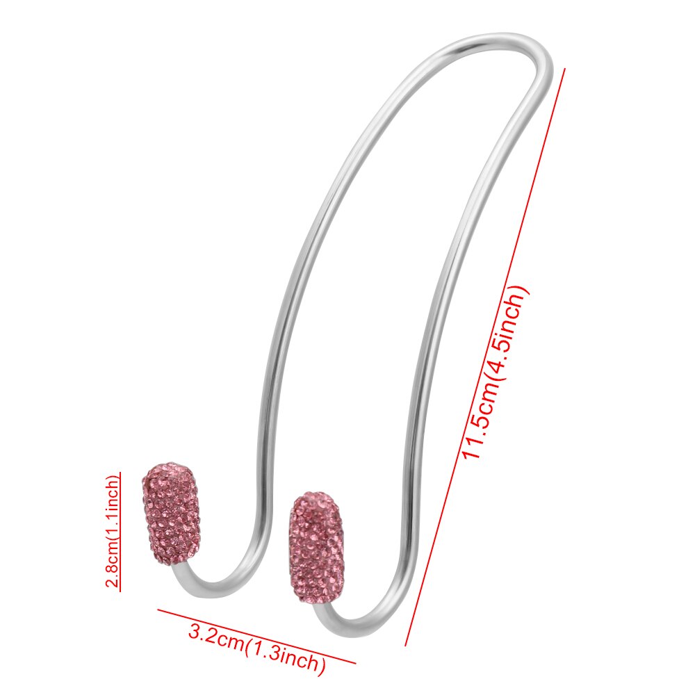 2 Pack Universal Seat Back Organizers Bling Diamond Car Headrest Bag Hangers Strong Durable Auto Back Seat Storage Hooks