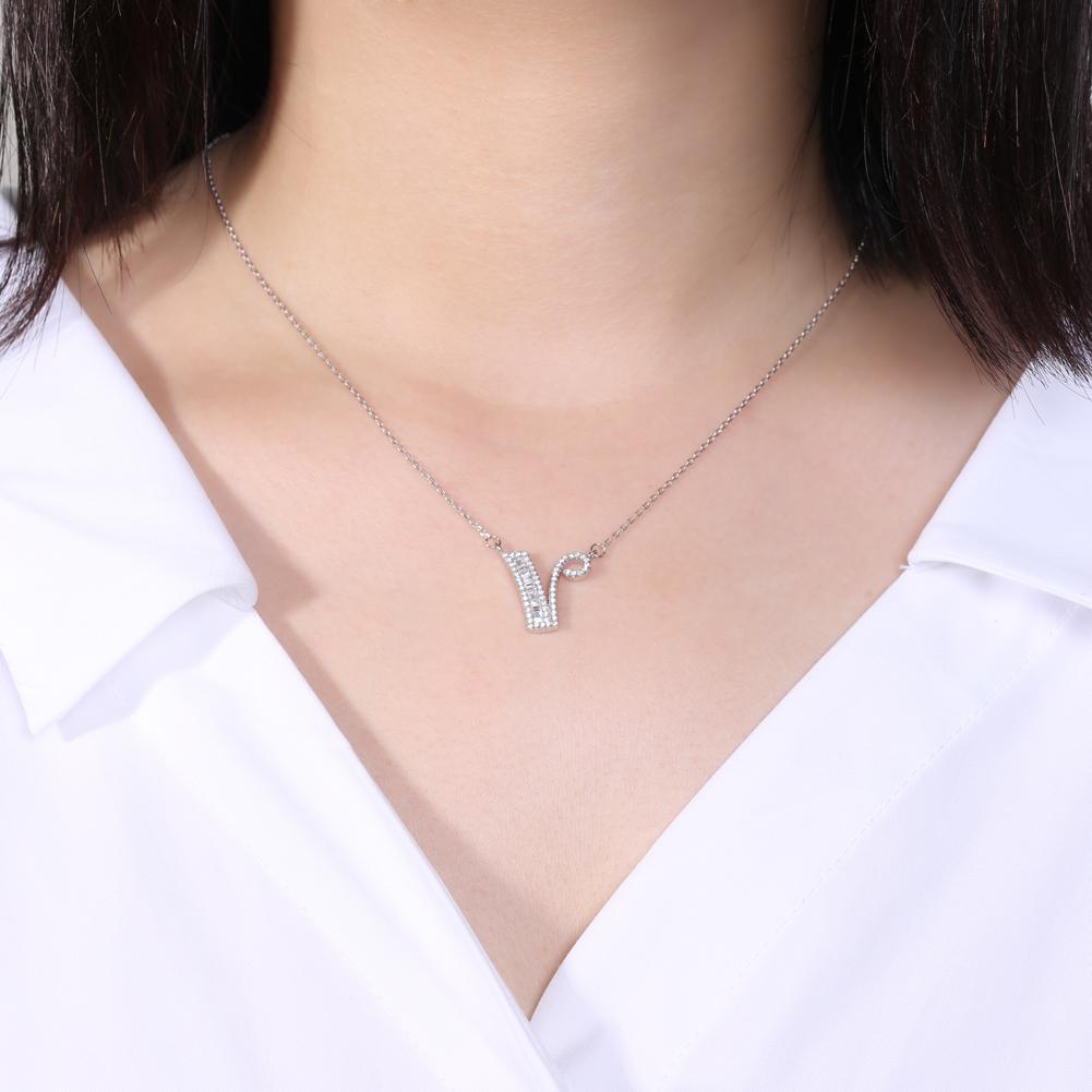 Sterling Silver Letter Pendant Necklace