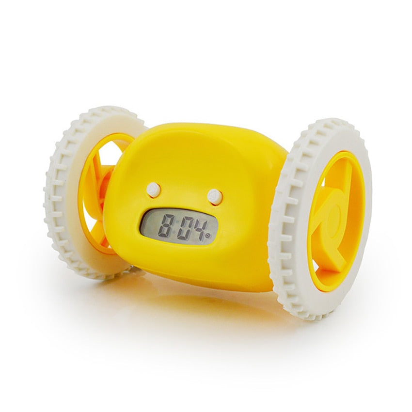 Wheels Alarm Clock with Backlit Extra Loud for Heavy Sleeper Adult or Kid Bedroom, Funny, Rolling, Run-away, Moving, Jumping