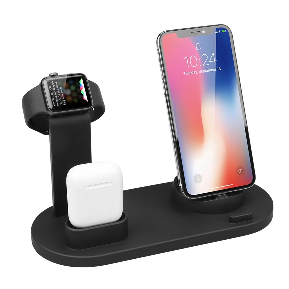 3 in 1 Qi Wireless Charging Induction Charger Stand for iPhone X XS Max XR for Airpod for Apple Watch Docking Dock Station 4in1