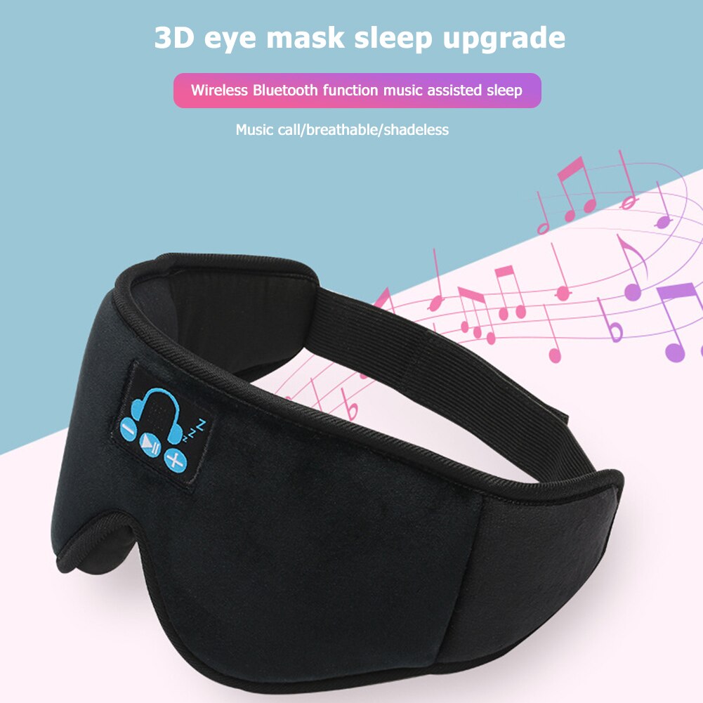 Bluetooth 5.0 3D Wireless Stereo Earphone Phone Headband Sleep Soft Earphones Sleeping Eye Mask Music Headset