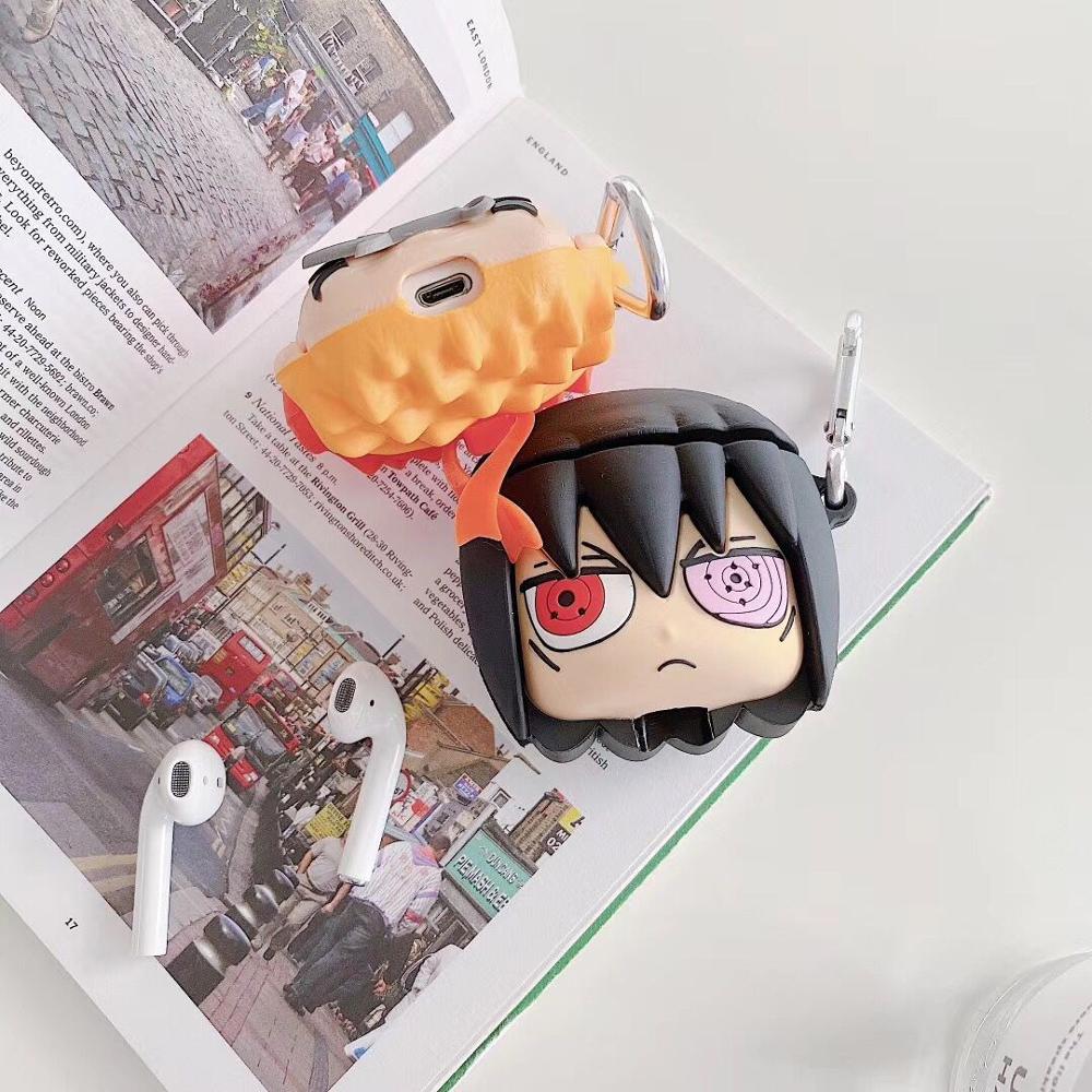 3D Japan Anime Cartoon NARUTO Kakashi Sasuke pain Gaara bluetooth headset Silicone case for airpods 1 2 Wireless charging cover