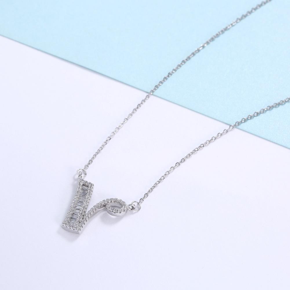 Sterling Silver Letter Pendant Necklace