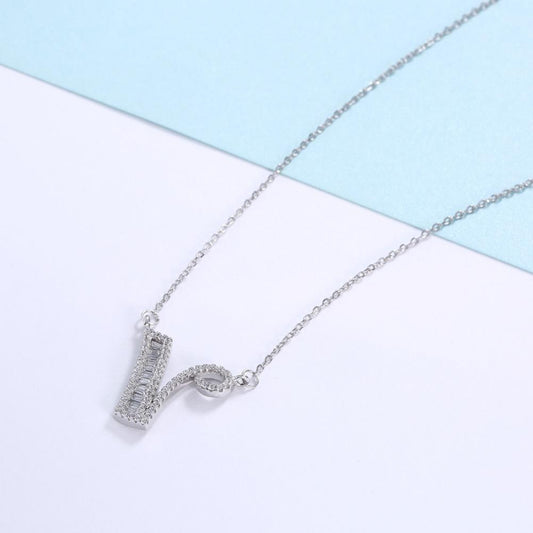 Sterling Silver Letter Pendant Necklace