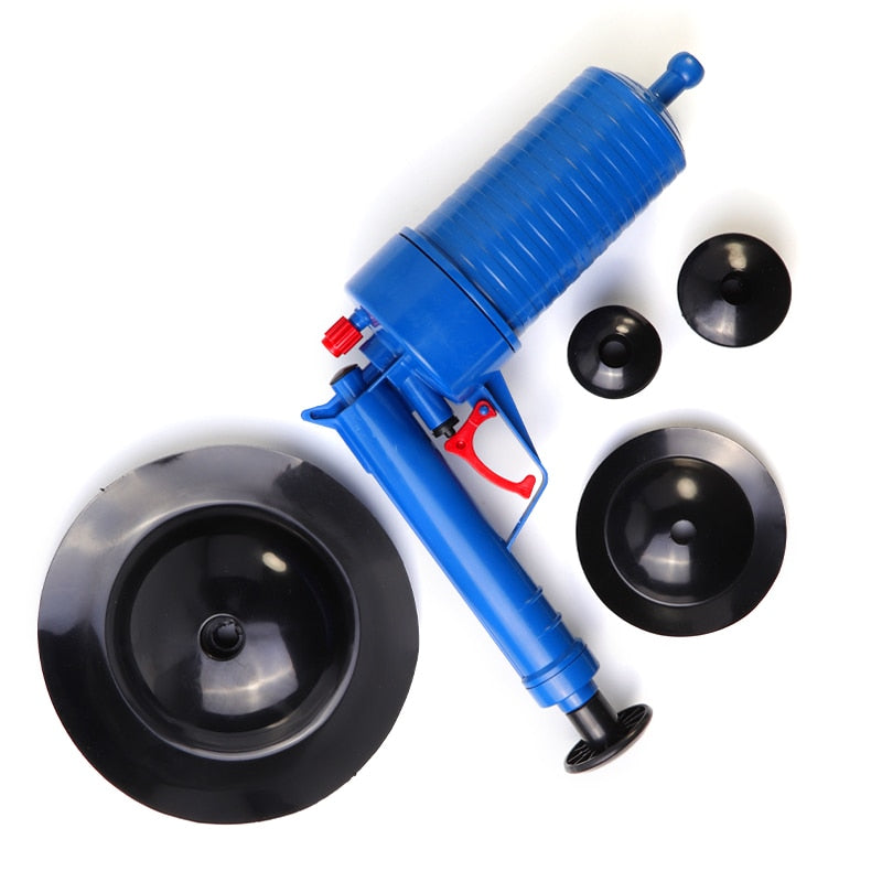 Air Power Drain Blaster Gun High-Pressure Powerful Manual Sink Plunger Opener Cleaner Pump For Bath Toilets Bathroom Show