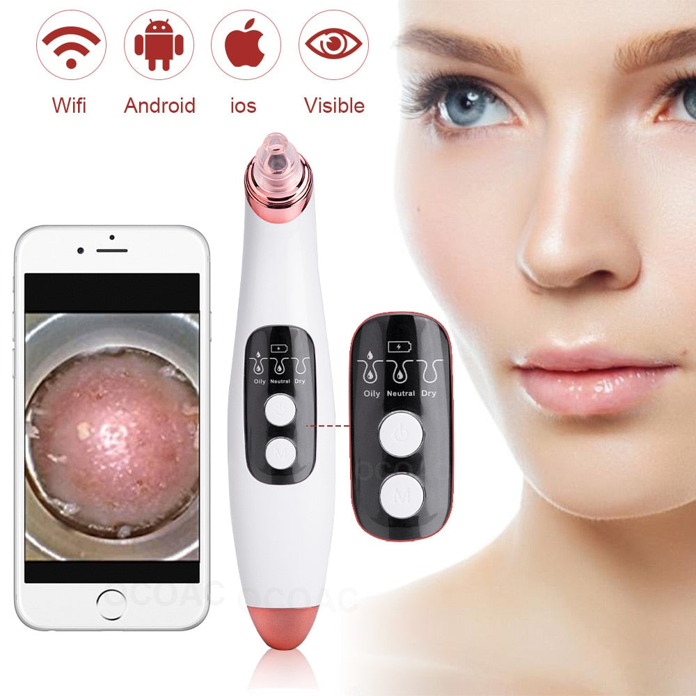 Visible Camera Blackhead Remover Face Deep Nose Cleaner Pore Acne Pimple Removal Vacuum Suction Facial Beauty Clean Skin Tool