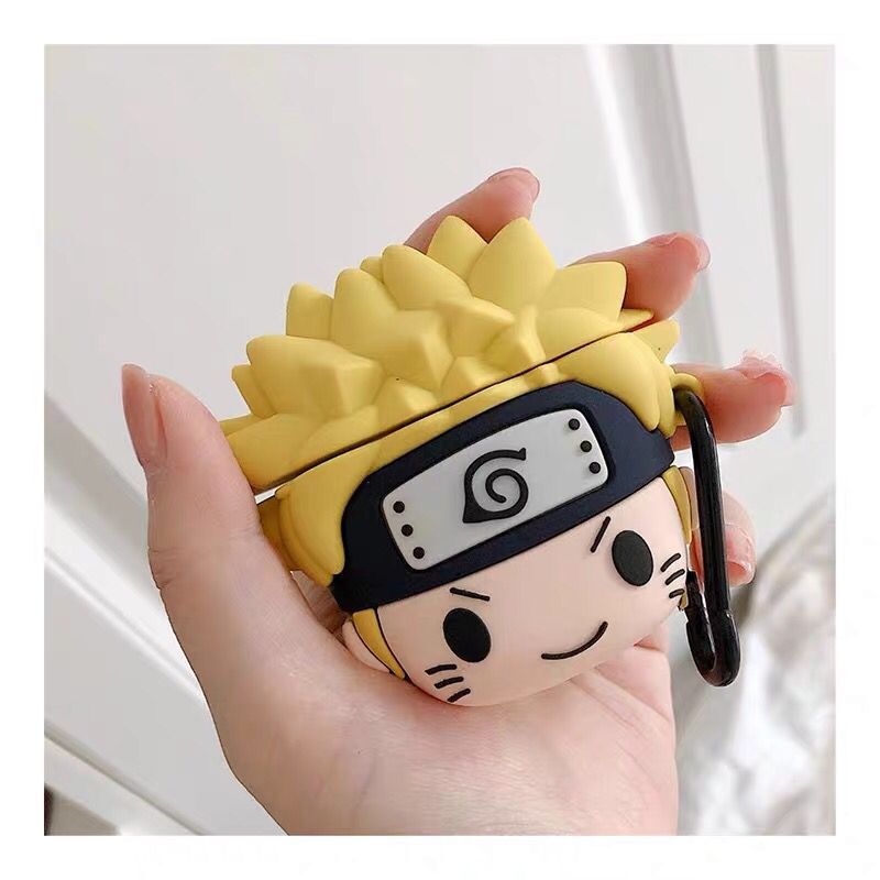 3D Japan Anime Cartoon NARUTO Kakashi Sasuke pain Gaara bluetooth headset Silicone case for airpods 1 2 Wireless charging cover