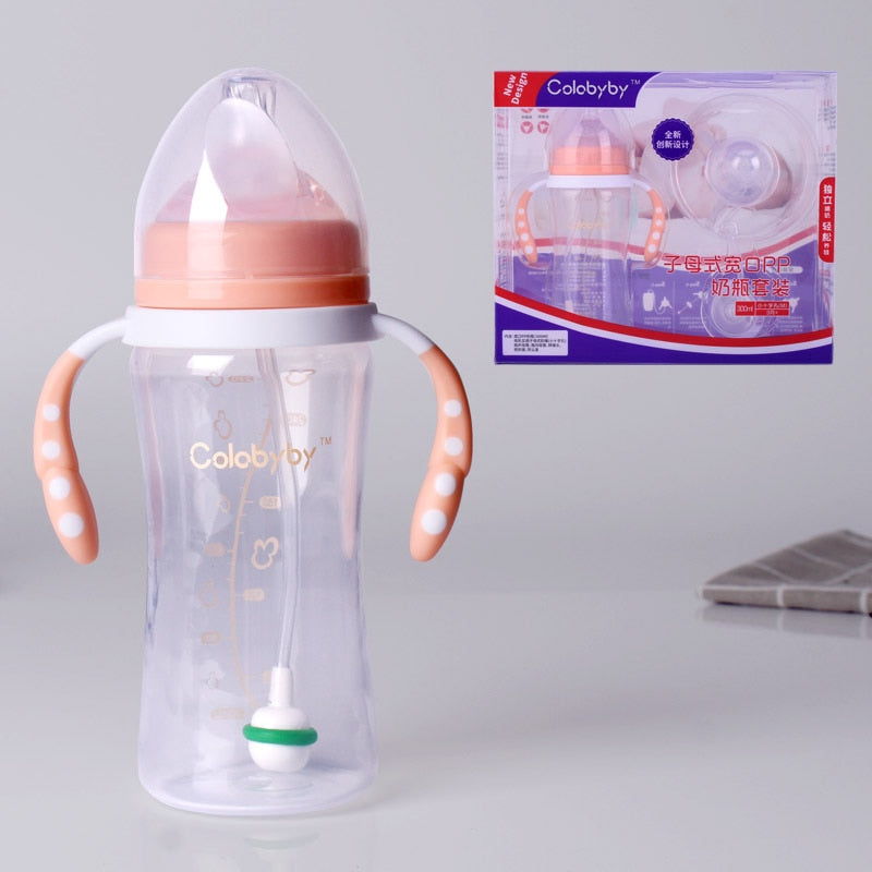 Baby Feeding Bottle Kids Cup Children Training Silicone Sippy Cute Drinking Water Straw Separation Weaning Newborn Hands-free