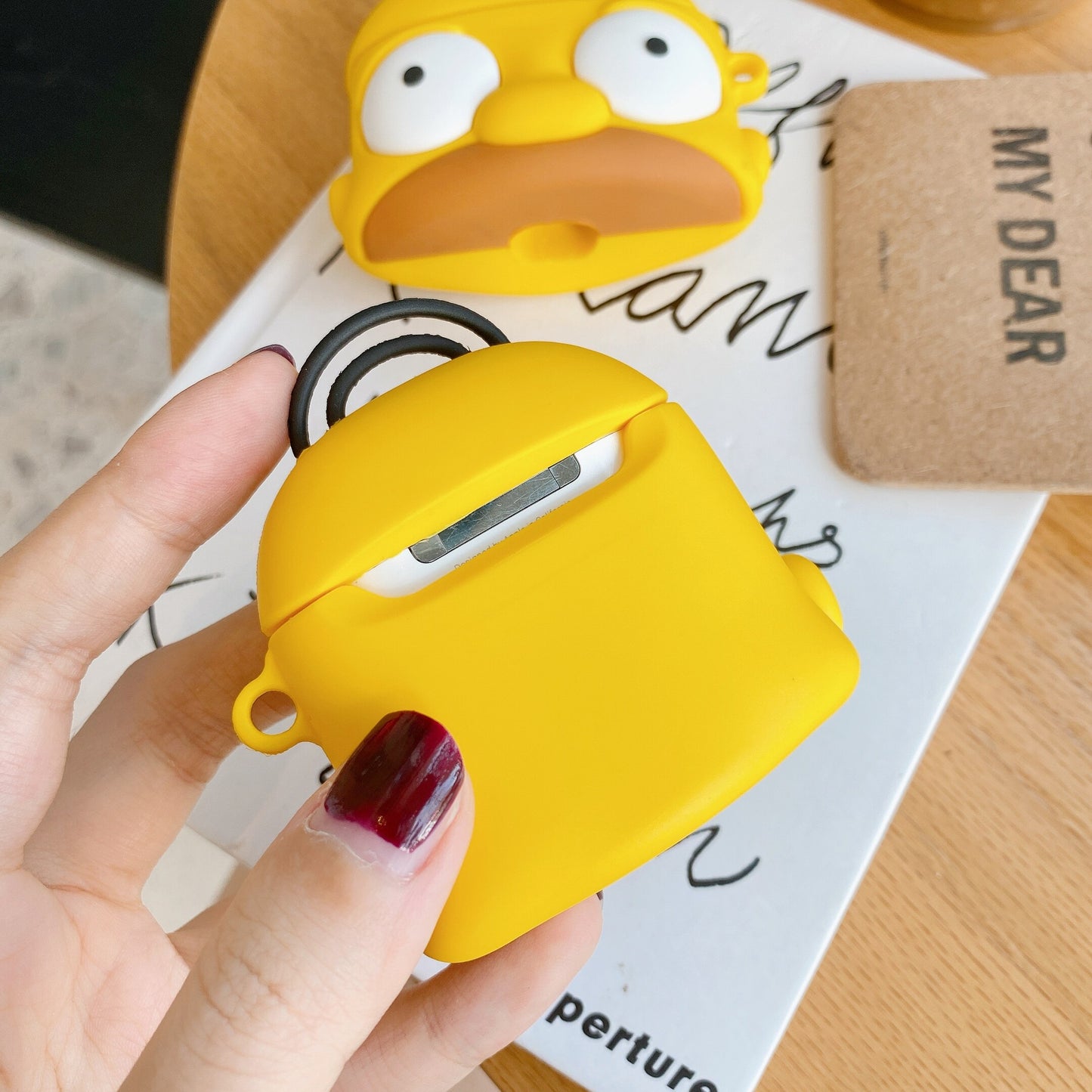 3D Cute Cartoon For Apple AirPods 1 2 Pro Charging Soft silicon Cover Wireless Bluetooth Earphone Case doughnut