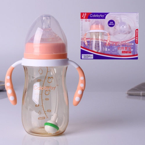 Baby Feeding Bottle Kids Cup Children Training Silicone Sippy Cute Drinking Water Straw Separation Weaning Newborn Hands-free