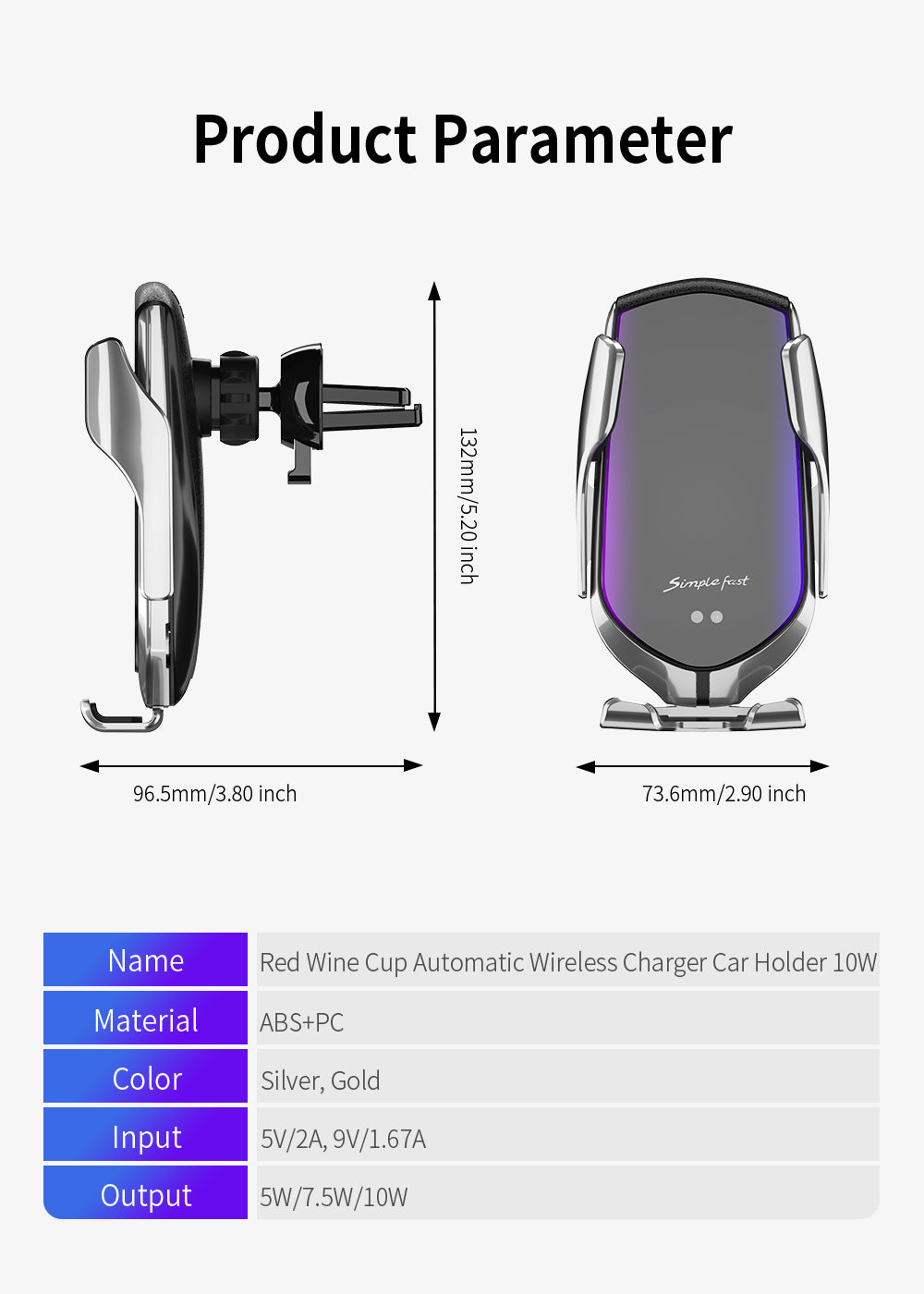 Automatic Clamping 10W Wireless Car Charger For iPhone XS XR X 8 11 Pro Samsung S20 S10 Qi Fast Charging Car Phone Holder