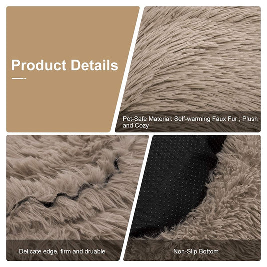 Calming Comfy Dog Bed Round Pet Lounger Cushion For Large Dogs Cat Winter Dog Kennel Christmas Puppy Mat