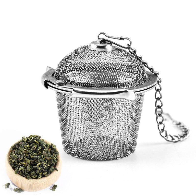 1 PCS New Essential Stainless Steel Ball Tea Infuser Mesh Filter Strainer w/hook Loose Tea Leaf Spice Home Kitchen Accessories