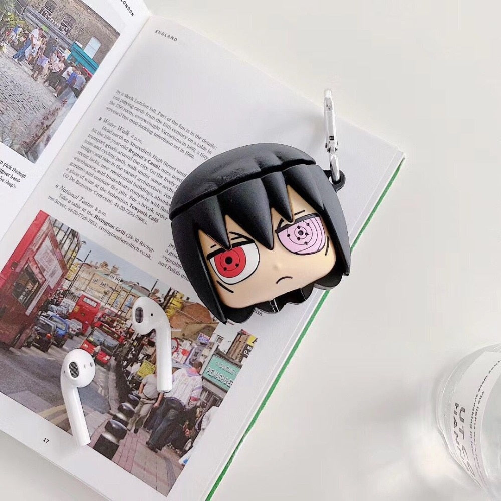 3D Japan Anime Cartoon NARUTO Kakashi Sasuke pain Gaara bluetooth headset Silicone case for airpods 1 2 Wireless charging cover