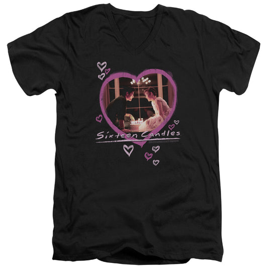 Sixteen Candles/candles - S/s Adult V-neck - Black