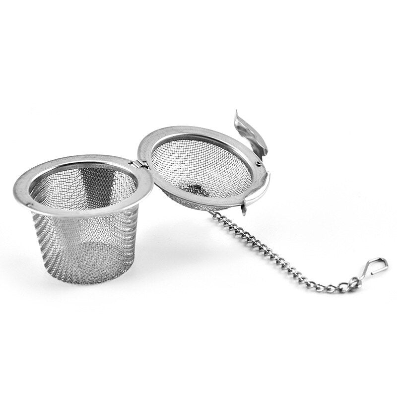 1 PCS New Essential Stainless Steel Ball Tea Infuser Mesh Filter Strainer w/hook Loose Tea Leaf Spice Home Kitchen Accessories