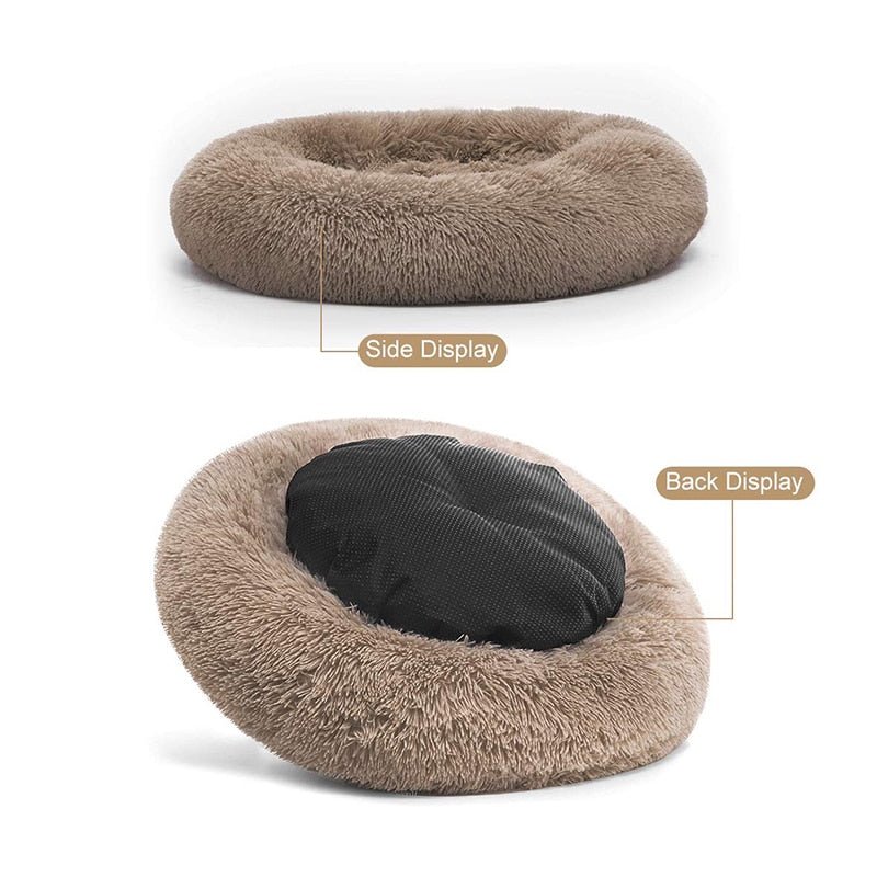 Calming Comfy Dog Bed Round Pet Lounger Cushion For Large Dogs Cat Winter Dog Kennel Christmas Puppy Mat