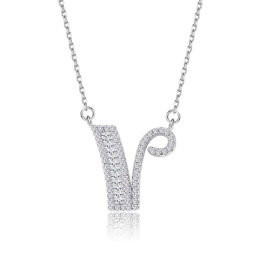 Sterling Silver Letter Pendant Necklace