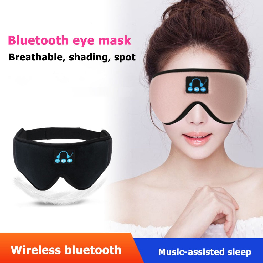 Bluetooth 5.0 3D Wireless Stereo Earphone Phone Headband Sleep Soft Earphones Sleeping Eye Mask Music Headset