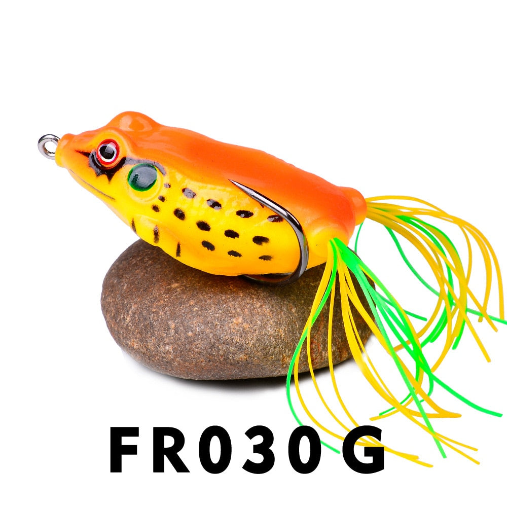 1 Pcs 5G 8.5G 13G 17.5G Frog Lure Soft Tube Bait Plastic Fishing Lure with Fishing Hooks Topwater Ray Frog Artificial 3D Eyes