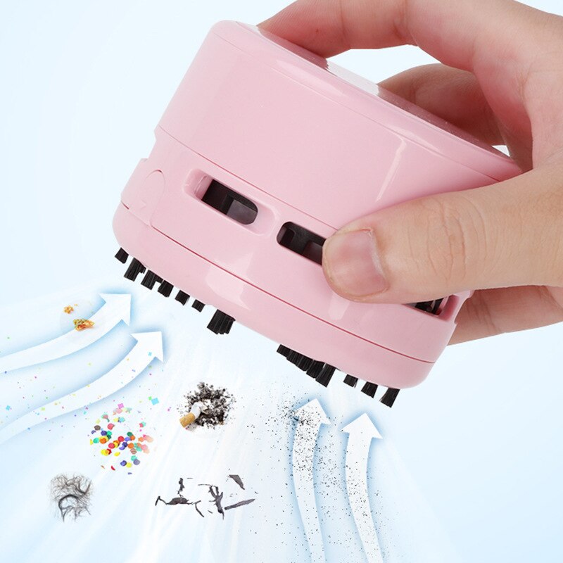 Tenwin Desktop Auto Mini Portable Cordless Dust Sweeper Electric Vacuum Cleaner Desk Set For Classroom Office School Supplies