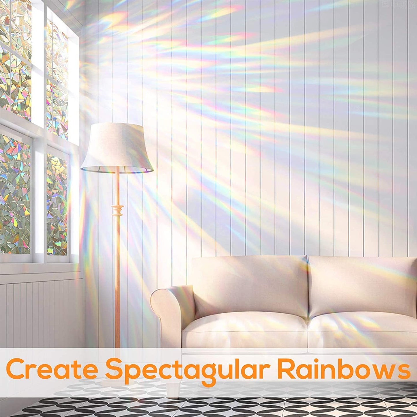 3D Rainbow Effect Window Film Stained Glass Vinyl