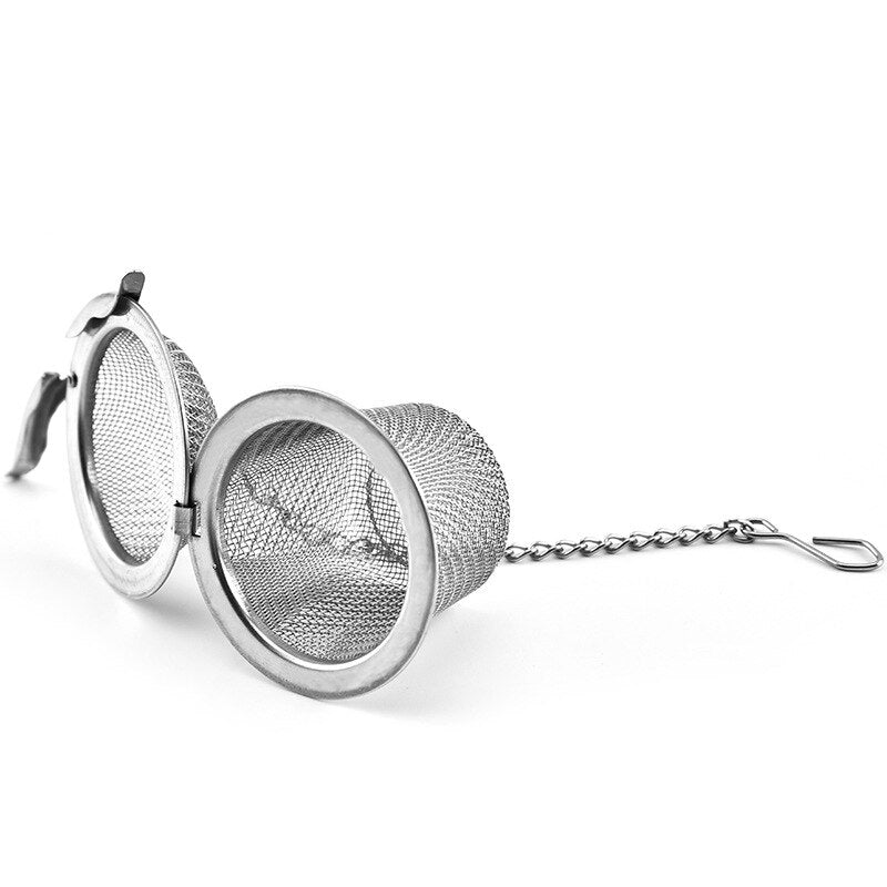1 PCS New Essential Stainless Steel Ball Tea Infuser Mesh Filter Strainer w/hook Loose Tea Leaf Spice Home Kitchen Accessories